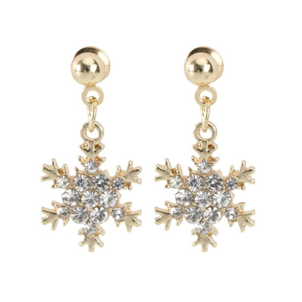 Clip on Earring Backs with Pads Dangle Snowflake White Gold Plated for Women Girls Kids Jewelry Gift Box Clip on Earring Backs with Pads Dangle Snowflake White Gold Plated for Women Girls Kids Jewelry Gift Box